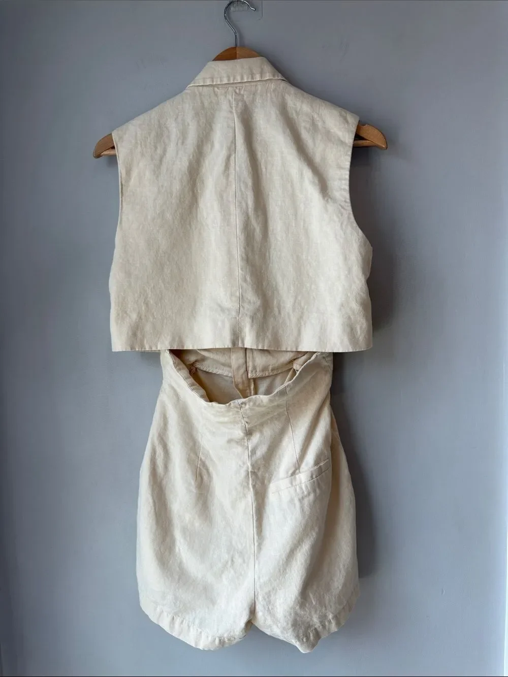 Zara Linen Cotton Romper Short Jumpsuit